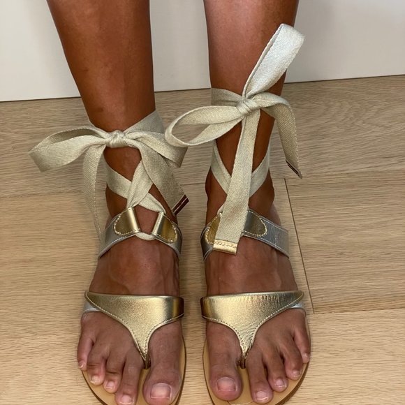 Sarah Flint Gold and Silver Sandals - Picture 5 of 6